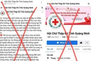 Fanpage mạo danh Hội chữ thập đỏ tỉnh Quảng Ninh. (Ảnh từ internet)